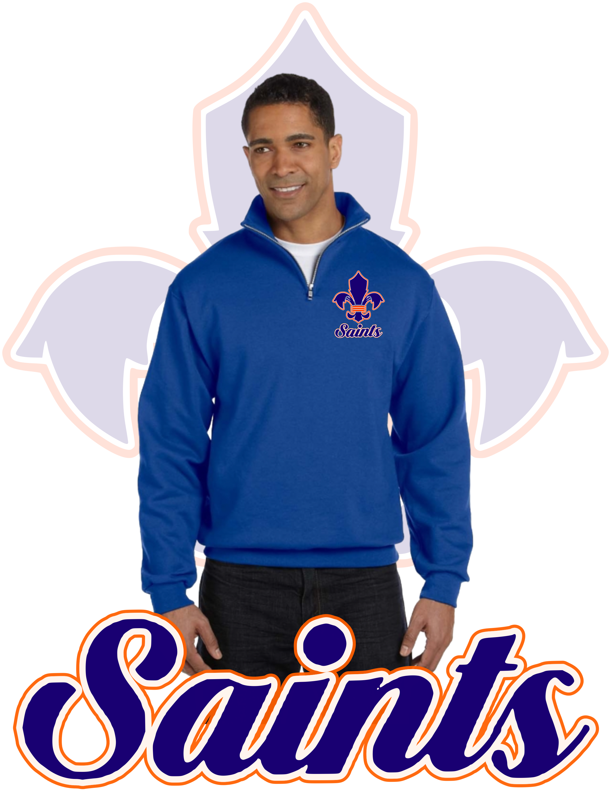 ST SAINTS : UNISEX HALF ZIP PULL OVER